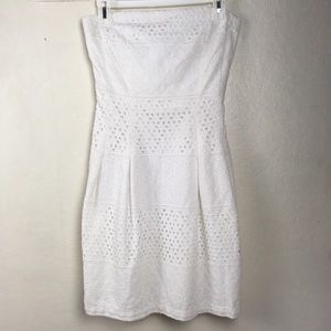 New York & Company Strapless Eyelet Dress